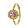 Vintage-Ring aus Edelstahl, vergoldet, verarbeitet mit lila Zirkonia (1069959)