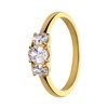Promise Ring: Vintage-Ring aus Edelstahl, vergoldet, mit drei weißen Zirkonia (1069960)