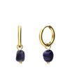 Stalen goldplated oorringen met lapis lazuli (1070025)