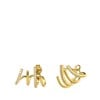 Vergoldete Ohrringe aus 925er Silber mit 4in1 Zirkoniasteinen (1070071)