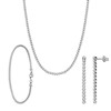 Zilveren set ketting, armband een oorknoppen zirkonia (1070191)