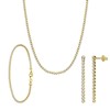 Zilveren goldplated set ketting, armband en oorknoppen zirkonia (1070192)