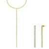 Goldfarbenes Modeschmuckset mit Halskette und Ohrringen mit Strassbesatz (1070280)