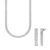 Silberfarbenes Modeschmuckset mit Halskette und Ohrringen (1070281)