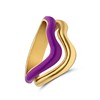 Stalen goldplated ring met paarse emaille (1070812)