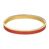 Stalen goldplated bangle met roze emaille (1070813)