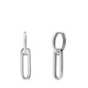 Zilveren oorringen met hanger ovaal (1070822)