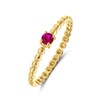 9 karaat geelgouden ring met donker roze zirkonia (1070859)