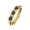 Promise Ring im Vintage-Stil aus Edelstahl, vergoldet, mit schwarzem Zirkonia (1070863)