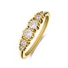 Stalen goldplated vintage ring met witte zirkonia (1070864)