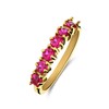 Ring im Vintage-Stil aus Edelstahl, vergoldet, mit fuchsiafarbenem Zirkonia (1070865)