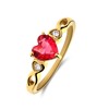 Stalen goldplated vintage ring rood hart zirkonia (1070866)