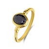 Vintage-Ring aus Edelstahl, vergoldet, oval, Schwarz (1070871)