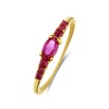 Ring im Vintage-Stil aus Edelstahl, vergoldet, mit fuchsiafarbenem Zirkonia (1070874)