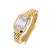 Vintage-Ring aus Edelstahl, vergoldet, mit weißen Zirkonia (1071000)