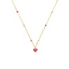 Halskette aus 925er Silber, vergoldet, mit rosa Herz (1071120)