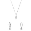 Zilveren sieradenset met oorbellen en ketting rond zirkonia (1069084)