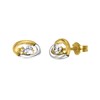 585 Gold Bicolor-Ohrringe mit Zirkonia (1043009)