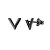 Zilveren oorbellen blackplated V (1044423)