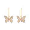 Dreifarbige 375 Gold Ohrringe mit Schmetterling (1045232)