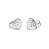 Zilveren oorbellen dubbel hart met zirkonia (1055678)