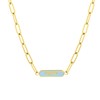 Stalen goldplated ketting inspire emaille blauw (1062182)