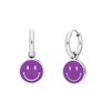 Stalen oorbellen met smiley violet (1067739)