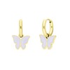 Stalen goldplated oorbellen met vlinder wit (1067753)