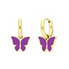 Stalen goldplated oorbellen met vlinder violet (1067765)