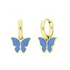 Stalen goldplated oorbellen met vlinder licht blauw (1067773)