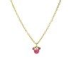 Stalen goldplated ketting Minnie Mouse met roze kristal (1068051)