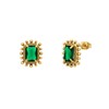 Ohrringe aus Edelstahl, vergoldet, Vintage, Quadrat, Grün (1069358)