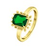 Stalen goldplated vintage ring vierkant groen (1067955)