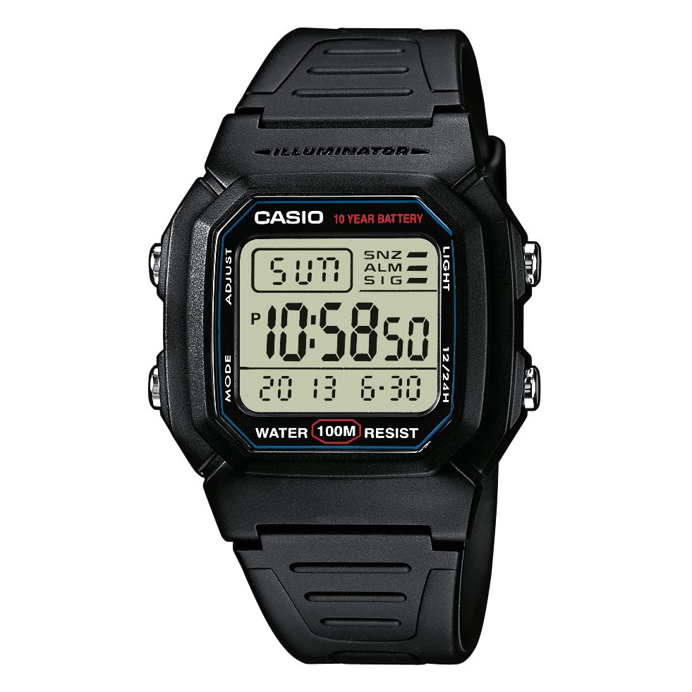 Casio Digitaal Heren Horloge Zwart W-800H-1AVEF
