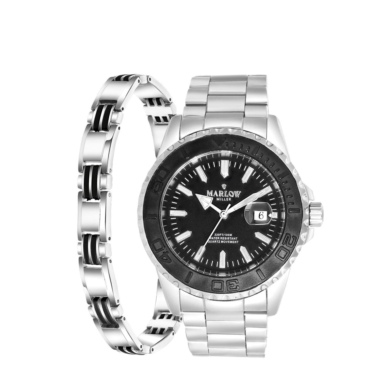 Marlow Miller Cadeau Set Heren Horloge Zwart 21cm