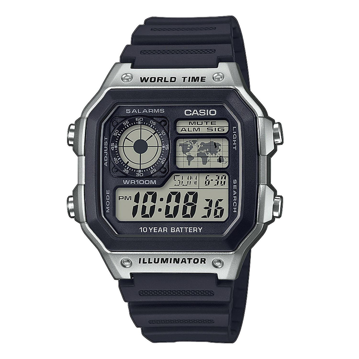 Casio Digitaal Heren Horloge Zwart AE-1200WH-1CVEF