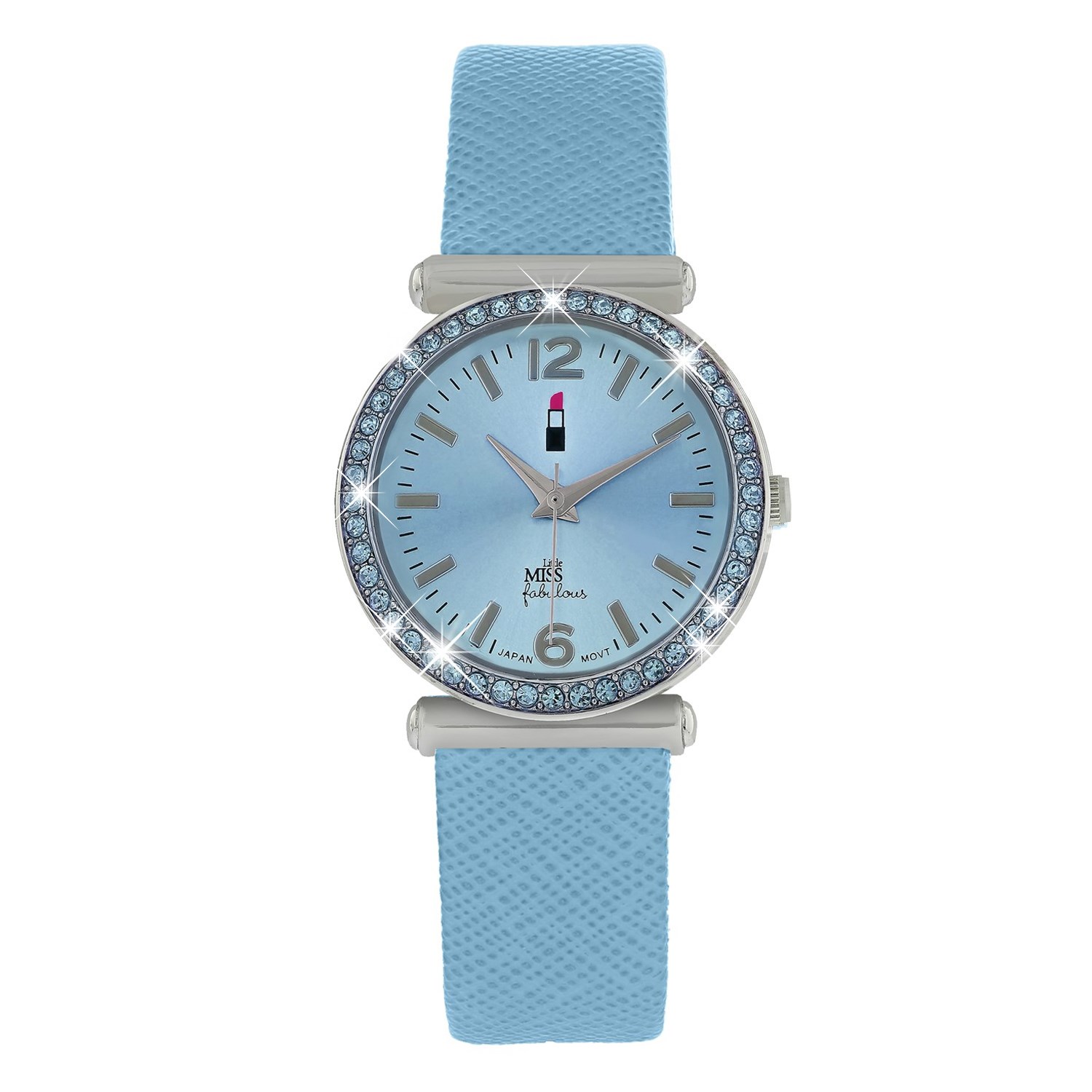 Little Miss Fabulous horloge met blauwe leren band