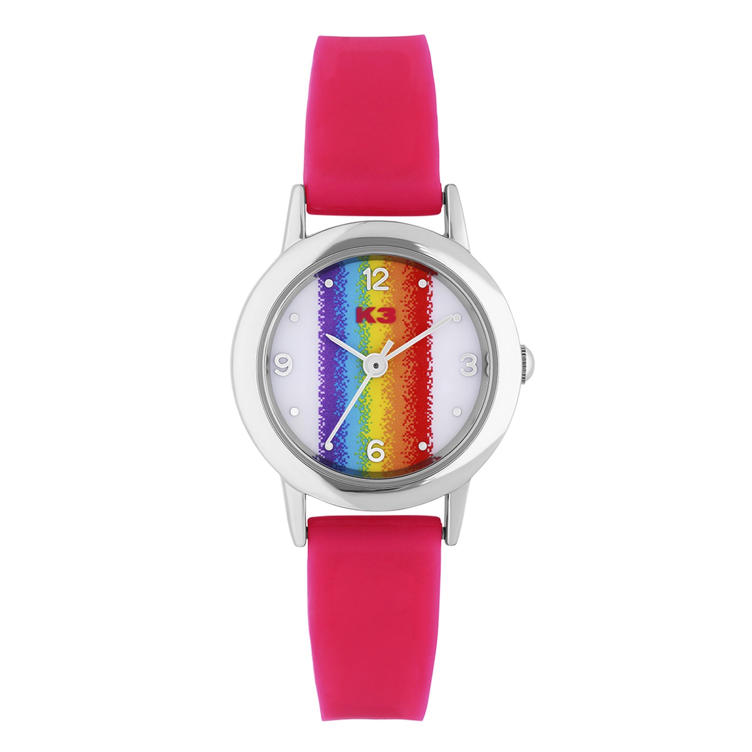 K3 Kinder Horloge Regenboog Met Rubberen Band Roze