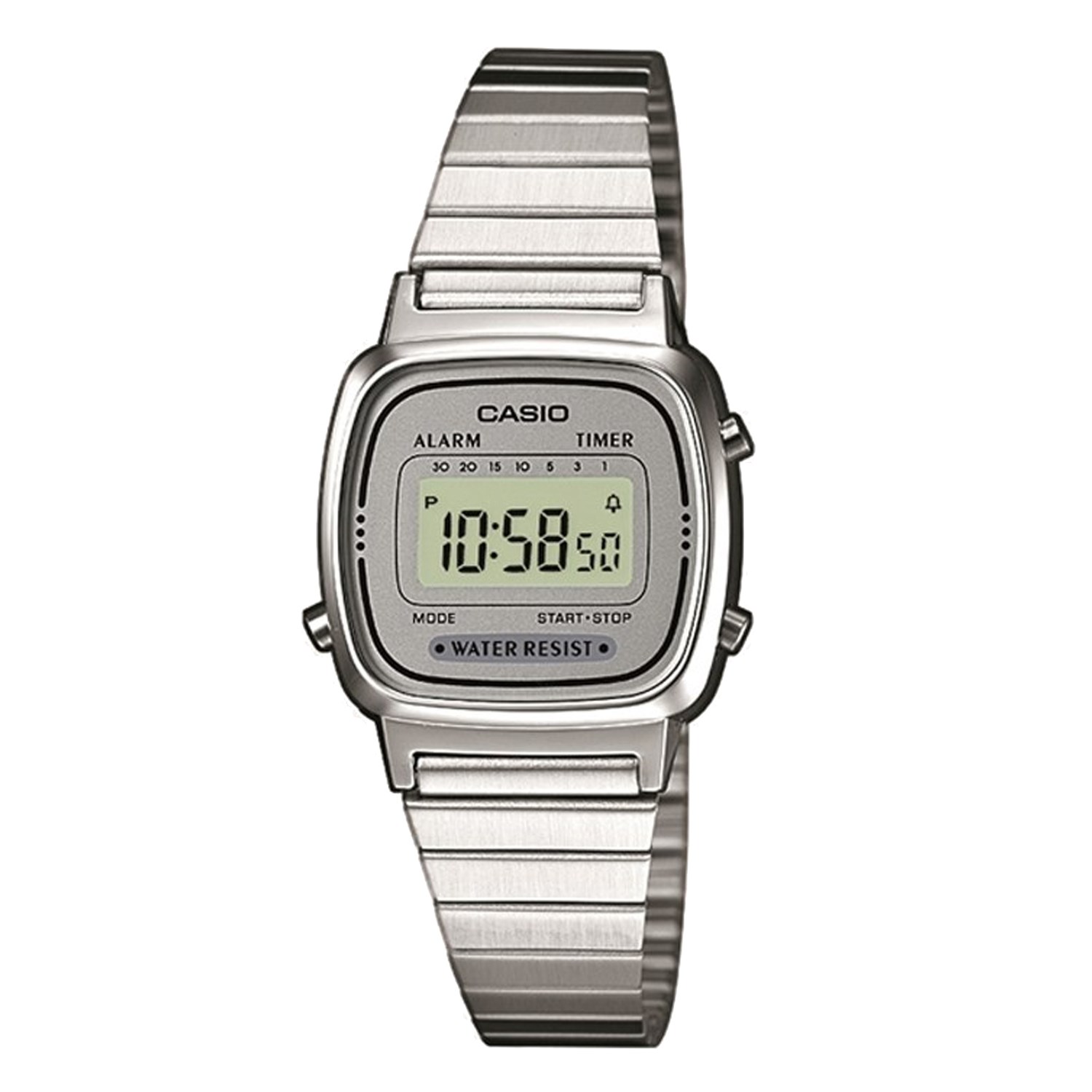 Casio Retro Digitaal Dames Horloge Zilverkleurig LA670WEA-7EF