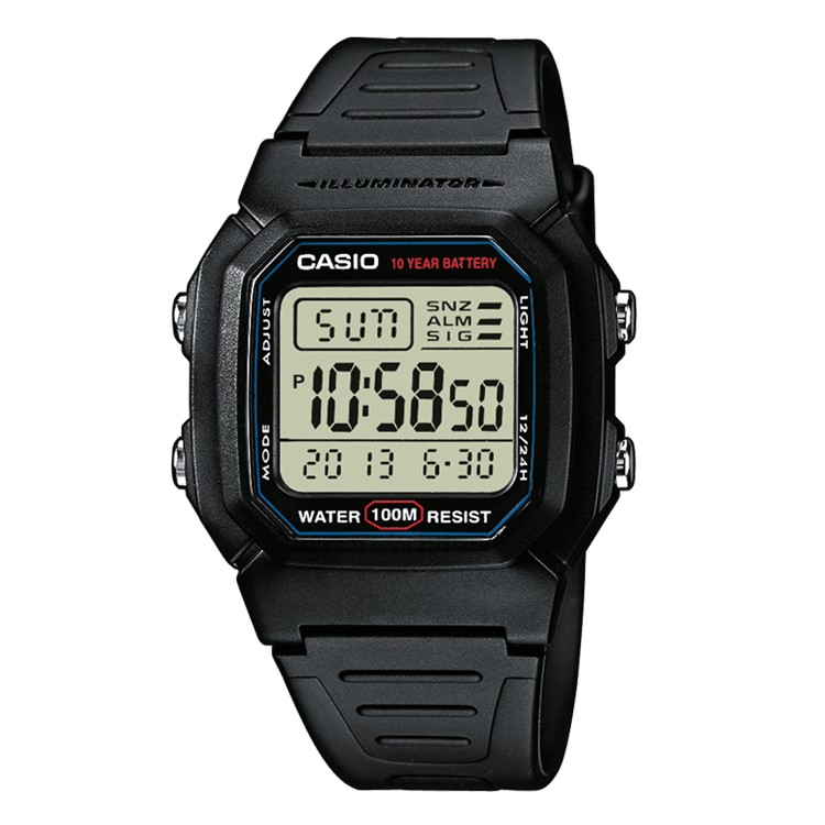 Casio Digitaal Heren Horloge Zwart W-800H-1AVEF
