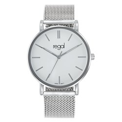 capaciteit passend grote Oceaan Regal mesh horloge met zilverkleurige band - Lucardi.nl