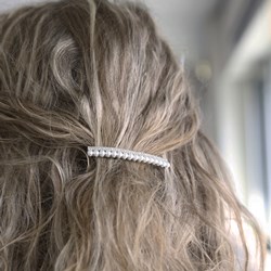 Serena Mentor vonnis Zilverkleurig haar accessoire met parels - Lucardi.nl