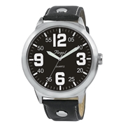 XL-Armbanduhr von Regal, schwarzes PU-Lederarmband R23804-267 (1000964)