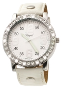 XL-Uhr von Regal mit weißem Lederband R2380S-161 (1006141)