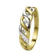 14 karaat bicolor ring met zirkonia (1006146)