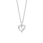Zilveren ketting met hart zirkonia (1007009)
