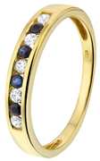 Ring, 585 Gelbgold, mit Saphir & Zirkonia (1009408)