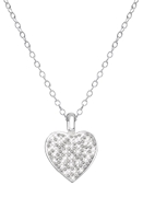 Zilveren ketting&hanger hart kristal (1009694)