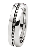 Ring, Edelstahl, mit schwarzem Zirkonia (1010375)