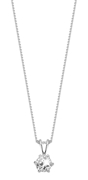 Zilveren ketting & hanger met ronde zirkonia 45 cm (1012423)